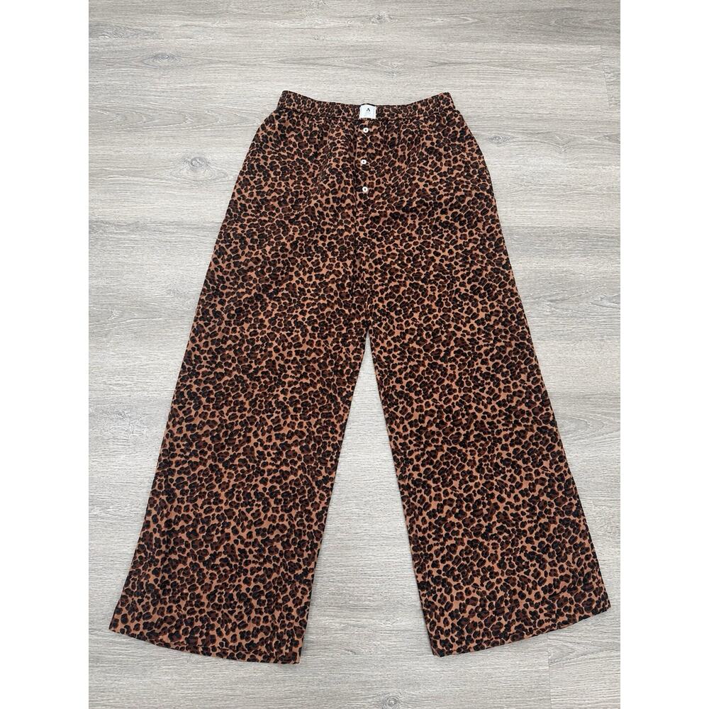 Anthropologie Cotton Pajama Lounge Pants animal Print Womens M NWOT
